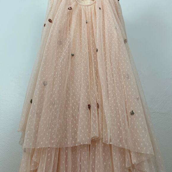 Free People Wildflower Embellished Maxi Dress - Nude - Size 0 - Picture 9 of 12